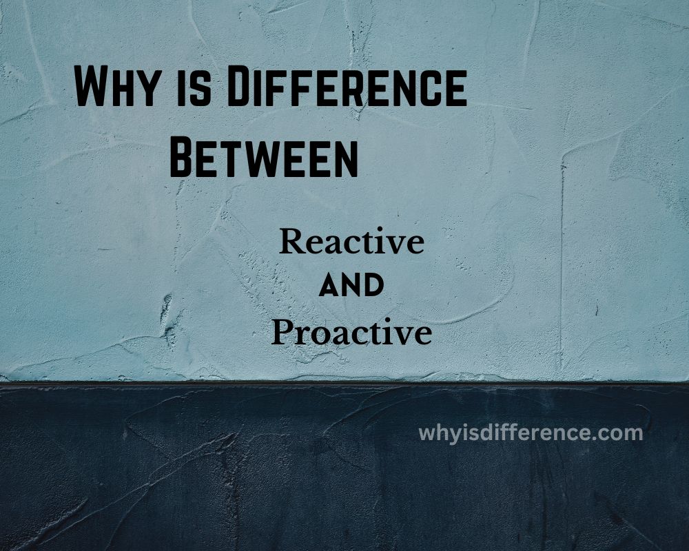 Why is Difference Between Reactive and Proactive